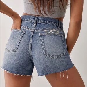 Reformation Charlie Daisy High Rise long Jean shorts